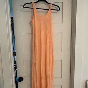 Bobi peachy pink maxi dress coverup